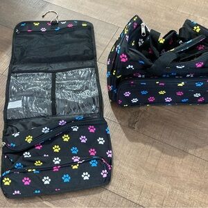 BRAND NEW Adorable Paw Print Travel Bag Set
